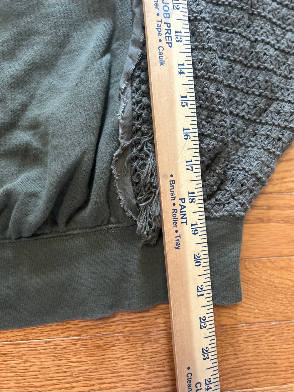 Free people Sweater Women’s size S Army Green Fringe Pullover Cotton Long Sleeve - Picture 4 of 9